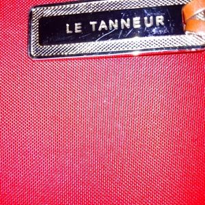 LE TANNEUR red tote bag with brown leather straps